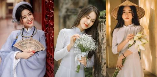 Hướng dẫn lựa chọn áo dài cổ vuông cho các nữ mùa kỉ yếu