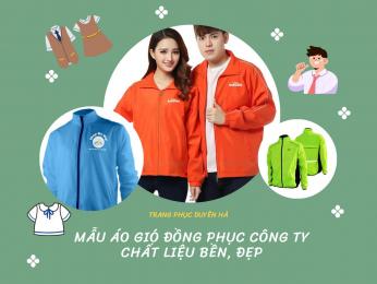 Mẫu áo gió đồng phục công ty chất liệu bền, đẹp