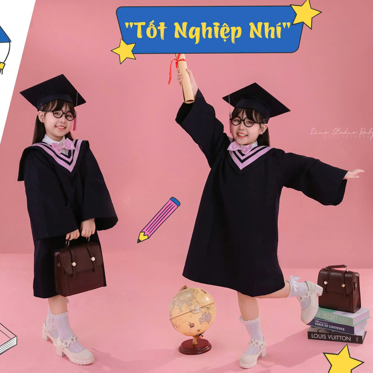 Áo cử nhân mầm non kiểu Hàn Quốc