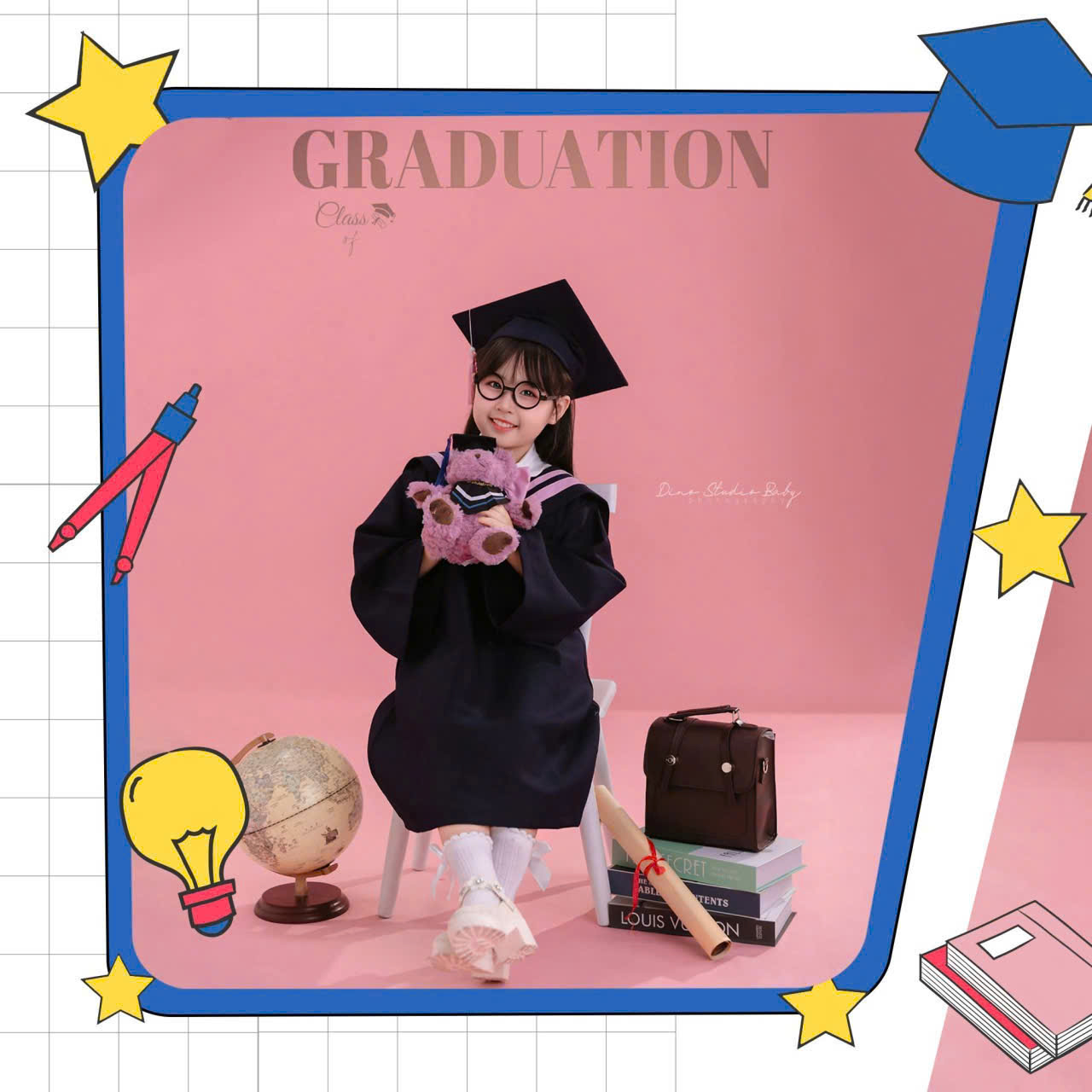 Áo cử nhân mầm non kiểu Hàn Quốc