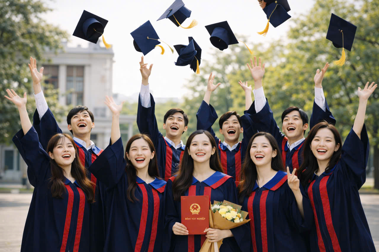 Thuê áo cử nhân Đại học Ngoại Ngữ