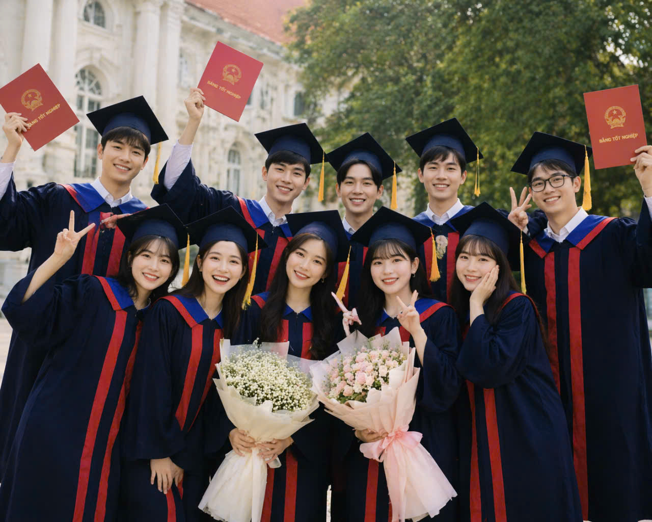 Thuê áo cử nhân Đại học Ngoại Ngữ