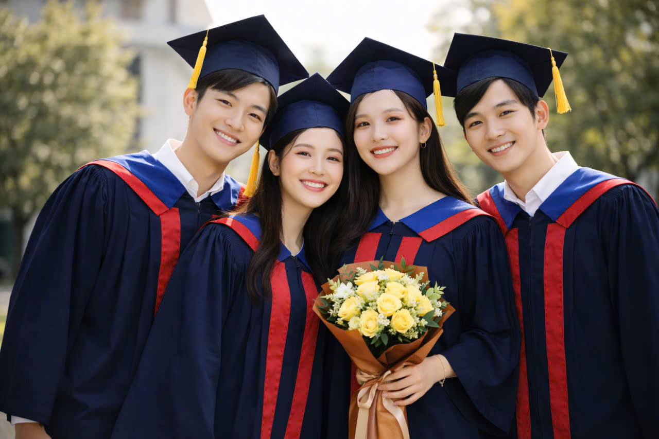 áo cử nhân Đại học Ngoại ngữ đại học Quốc Gia Hà Nội