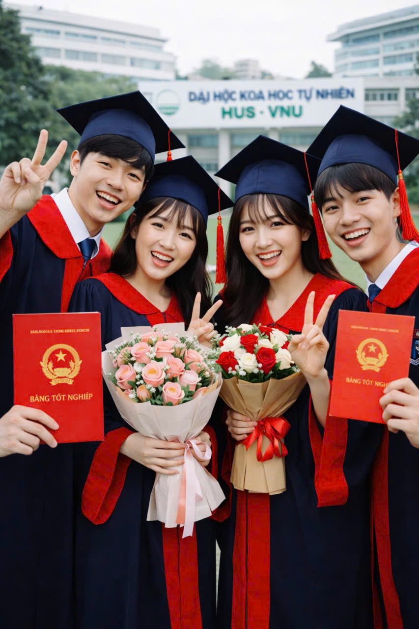 Bán và cho thuê áo cử nhân Đại học Khoa học tự nhiên