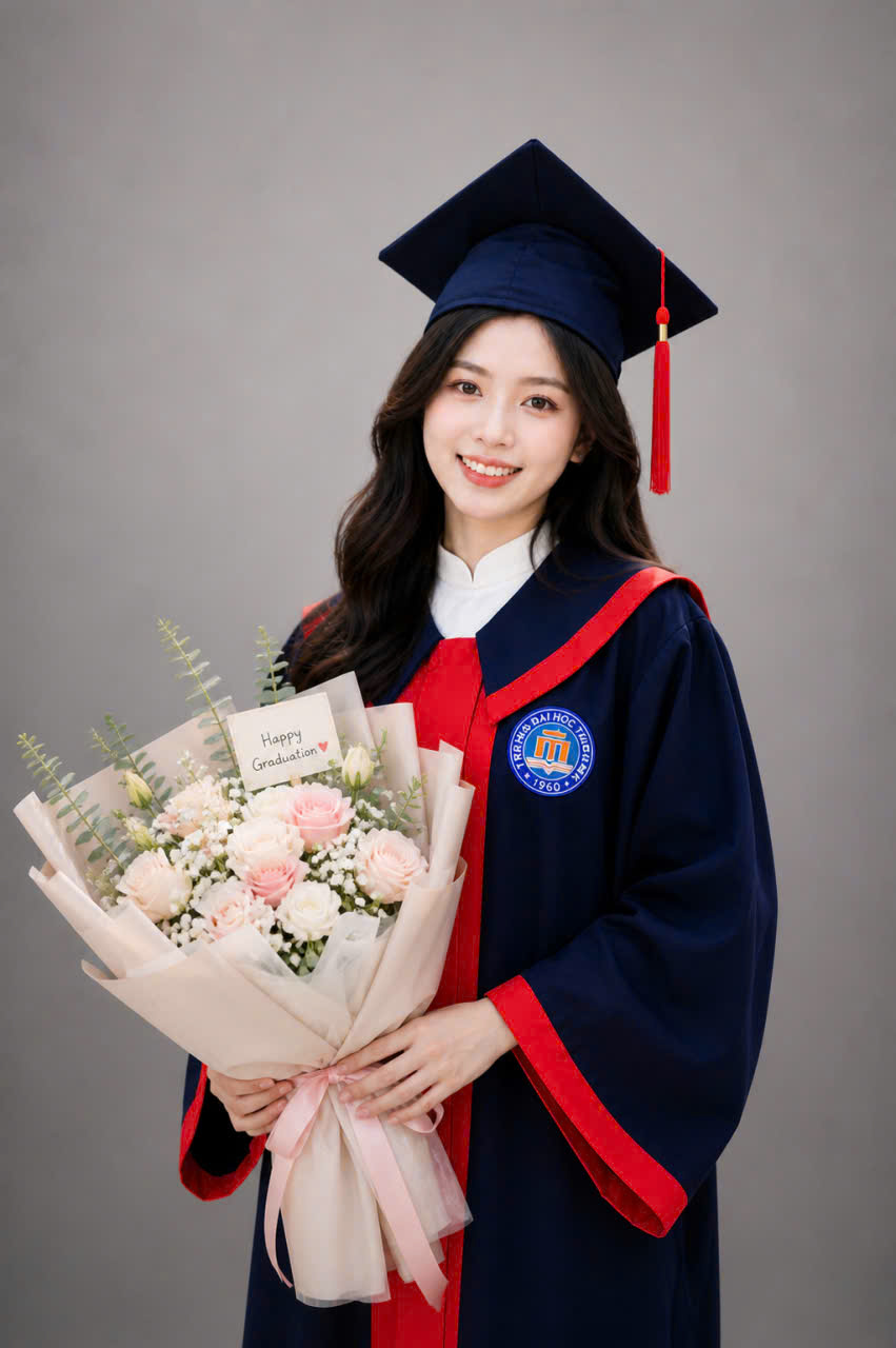 áo cử nhân Đại học Thương Mại