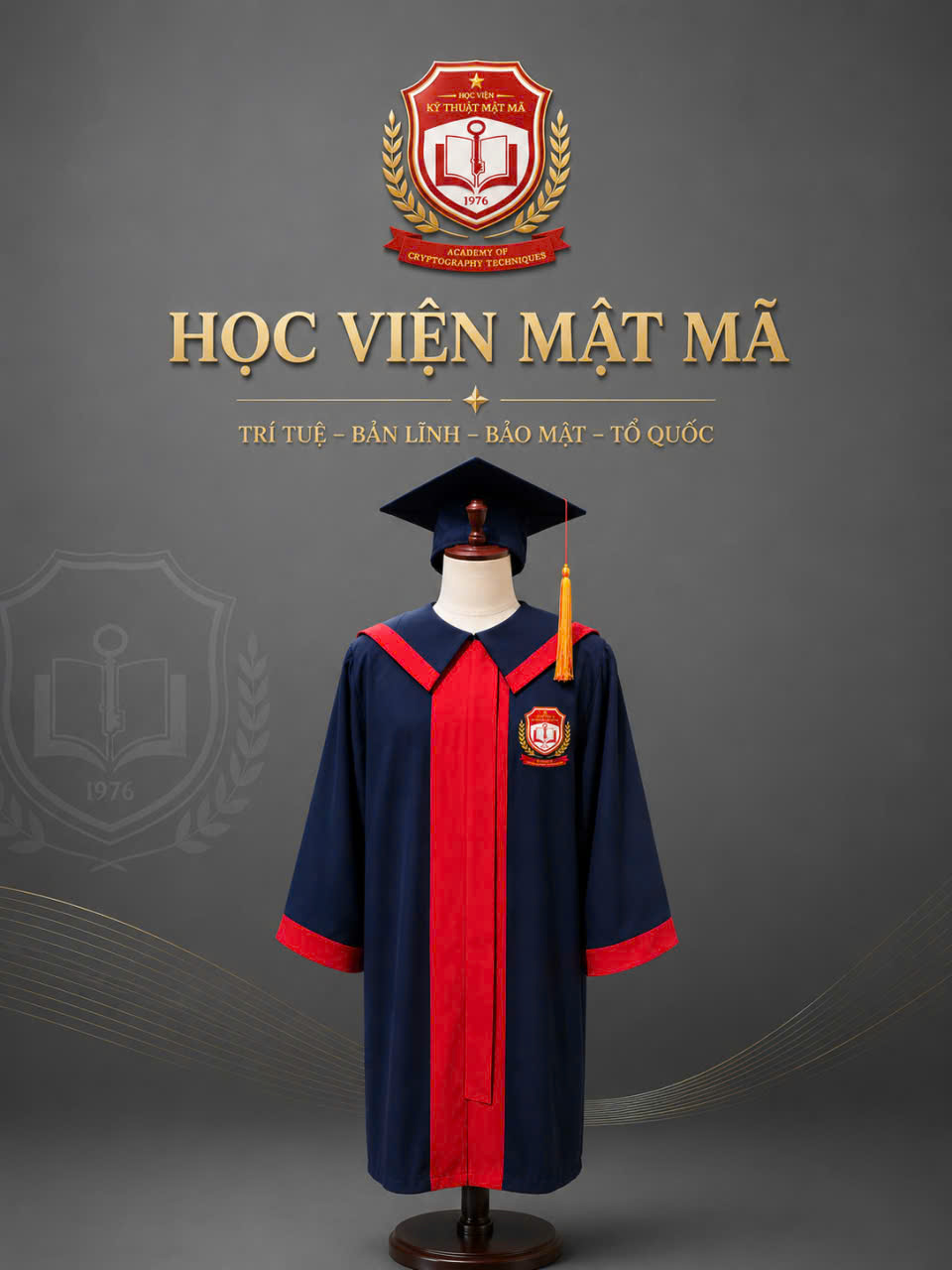 thuê áo cử nhân Học viện Kỹ thuật mật mã