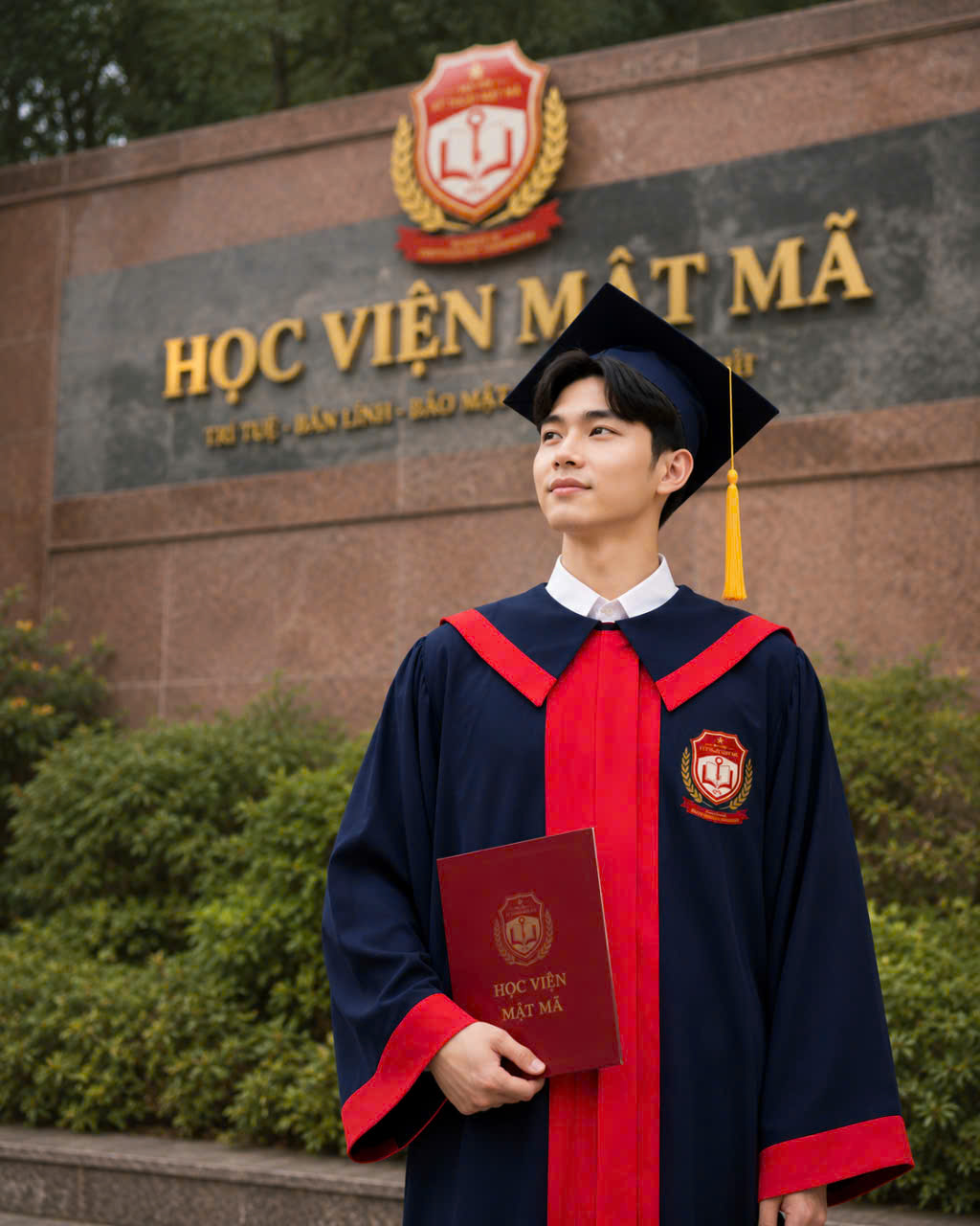 thuê áo cử nhân Học viện Kỹ thuật mật mã