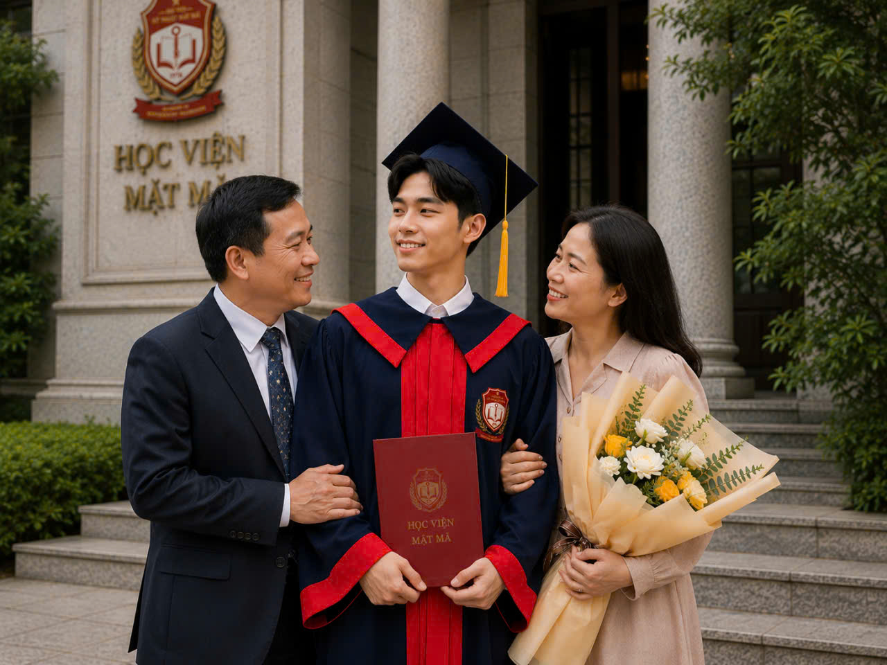 bán và cho thuê áo cử nhân Học viện Kỹ thuật mật mã