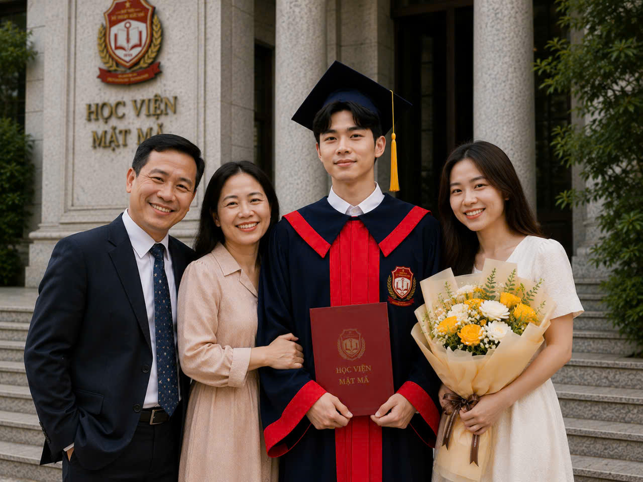 thuê áo tốt nghiệp Học viện Kỹ thuật mật mã
