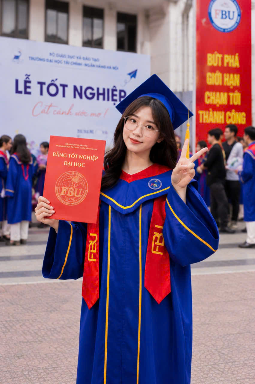 thuê áo tốt nghiệp Đại học tài chính ngân hàng